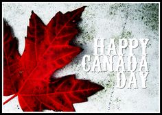 a red maple leaf with the words happy canada day