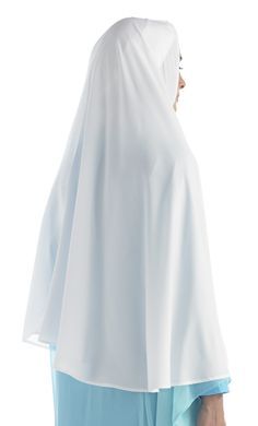 White Poly Crepe Short Khimar White, Beauty