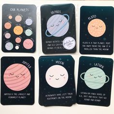 four coasters with different planets on them