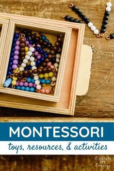 montessori toys, resources and activities for children to play with on the go