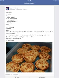 an image of some food in a pan on the facebook page with caption below