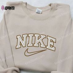 The Nike Inspired Embroidered Shirt combines the iconic Nike logo with intricate embroidery, adding a touch of sophistication to your Nike Inspired, Vintage Nike Sweatshirt, Boty Nike, Nike Crewneck, Cute Nike Outfits, Nike Sweatshirt, Custom Nike, School Clothes, Nike Sweater