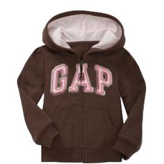 New with Tags Gap Size 5T Zip Front Jersey Lined Hood Embroidered/Applique Logo at Front with Sparkly Detailing