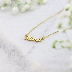 Gold Mama Necklace,Mama Necklace in 9K 14K and 18K Gold,Initial Mama Necklace,Mother's Day Gift A Gold Necklace made with love for all the wonderful mothers. This dainty necklace will be her favorite piece of jewelry, we promise! Hey Mama! ♡ Has anyone told you that you're doing an awesome job? ›› Item Details: › Made to Order › Gold Kt: 14K (also available in 9K & 18K) › Available Gold Color: White Gold, Yellow Gold, Rose Gold › Size of Pendant: 13MM x 4MM › Chain Type: Rolo › Chain Thick: Gold Name Charm Necklace As Gift For Mom, Gold Name Charm Necklace For Mom, Gold Charm Necklace With Name For Mom, Mother's Day Personalized Name Necklace, Gold Charm Necklace With Custom Name For Mom, Gold Charm Necklace Custom Name For Mom, 14k Gold Charm Necklace For Mother's Day, Gold Nameplate Necklace - Gift For Mom, Mother's Day Sterling Silver Name Necklace With Delicate Chain