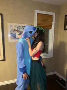 Couple halloween costume lilo and stitch. Unique Cute Couple Costumes, Couple Matching Outfits Halloween, Moana And Maui Couples Costume, Winnie The Pooh Couple Costume, Gf And Bf Halloween Costumes, Brown Hair Couple Costume, Matching Couple Halloween Costumes, Couple Halloween Costumes Aesthetic