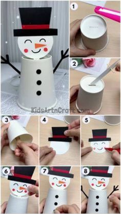 how to make a snowman out of toilet paper rolls