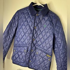 Polo X Navy-Blue/ Green X Diamond-Quilted Jacket/ Only Worn Once Ralph Lauren Blue, Quilted Jacket, Kids Jacket, Polo Ralph, Puffer, Blue Green, Polo Ralph Lauren, Color Blue, Navy Blue