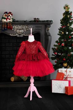 Get Red Tutu Christmas Dress | THA Dressing Festive Red Princess Dress For Dress-up, Red Fitted Princess Dress For Party Season, Elegant Holiday Tutu Dress, Fitted Winter Celebration Dress, Elegant Festive Tutu Dress For Party, Elegant Festive Tutu Party Dress, Red Princess Dress For Party Season, Elegant Festive Party Tutu Dress, Red Princess Dress For Wedding And Party Season