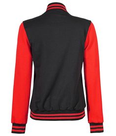 Black and Red Letterman Jacket
Staying warm has never been so stylish. This women’s black and red fleece jacket features a rib-knit collar and button closure, two pockets outside, long sleeves, and a rib-knit cuff. It is perfect for wearing to and from school, in gym class, on the soccer field, or wherever your day takes you! Wear it as a one-piece or with leggings underneath. The lightweight fleece fabric makes this jacket easy to layer without feeling heavy. Plain Varsity Jacket, Red Letterman Jacket, Black Letterman Jacket, Black Varsity Jacket, Red Fleece Jacket, School Jacket, High School Fashion, Jacket Varsity, Varsity Letterman Jackets