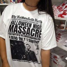 Halloween Newspaper Horror Shirt Michael Myers Shirt Halloween Newspaper, Haddonfield Illinois, Michael Myers Shirt, Horror Costume, Horror Movie Shirts, Halloween Horror Movies, Horror Nights, Movie Shirts, Halloween Tees