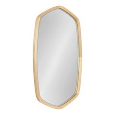 a wooden mirror on a white background