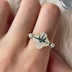 Clover Ring, Man Crafts, Jasper Ring, Lucky Clover, White Jade, Jade Ring