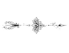 an arrow and flower tattoo design on a white background