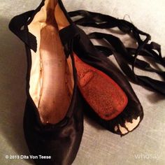 Cyd Charisse's well-worn pointe shoes. I don't think there was ever a more glamorous icon of ballet. I'm thrilled to have these! Dancing Day, En Pointe, Dita Von, Point Shoes, Pointe Shoes, Dita Von Teese