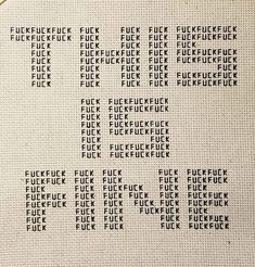 a cross stitch pattern with words written on it