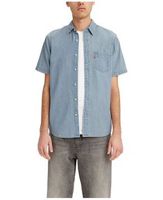 Levis Shirt, Cast Stone, Levi Shorts, Short Sleeve Button Up, Levis Men, Relaxed Style, Shorts With Pockets, Classic Shirt, Workout Shorts