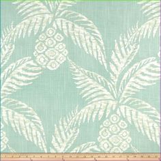 a green and white wallpaper with palm trees on the side, in front of a ruler