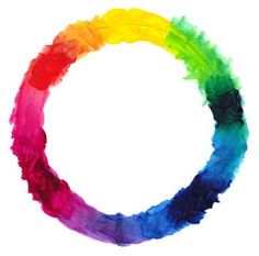 a circle made out of colored feathers on a white background with the word love written in it