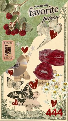 an old fashioned valentine card with hearts and flowers