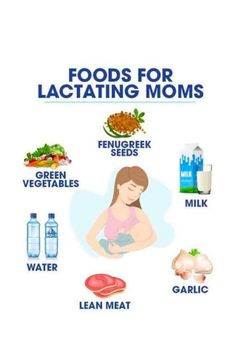 the foods for lactating moms are shown in this graphic above it's description