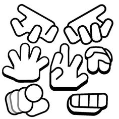 an image of hand gestures drawn in black and white