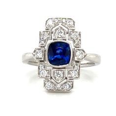 a blue sapphire and diamond ring