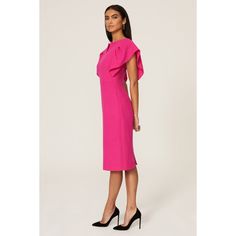 Pink crepe (67% Polyester, 29% Viscose, 4% Elastane). Sheath. Crew neckline. Short sleeves. Back zipper closure. 41.5" from shoulder to hemline. Imported. Rent The Runway, Roland Mouret, Closet Designs, Butterfly Sleeves, Dress First, Sheath Dress, Crew Neckline, Cold Shoulder Dress, Short Sleeves