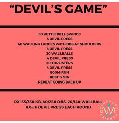 the devil's game with instructions for how to use it