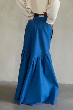 Blue Denim Maxi Skirt for Women Jeans Skirt Maxi Unique - Etsy Sweatshirt With Maxi Skirt, Maxi Denim Skirt, Skirt A Line, Long Denim Skirt, Blue Denim Skirt, Jeans Skirt, Denim Maxi, Skirt Maxi, Skirt For Women