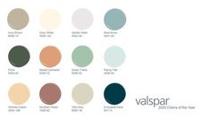 the color chart for valpsar's new paint collection, which is available in various colors