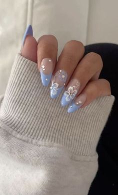 Girly Acrylic Nails, Short Acrylic Nails Designs, Beach Nails, Minimalist Nails, Pretty Acrylic Nails, Short Acrylic Nails, Flower Nails, Cute Acrylic Nails