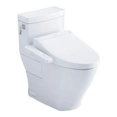 The TOTO MW6263074CEFG#01  is a smart and advanced toilet from the Aimes collection. Endorsing cleanliness for greater comfort, this toilet comes with a smooth cotton white finish combined with the CEFIONTECT glaze that prevents mold and bacteria from thriving on ceramic surfaces. Its thoughtful functionality continues as the PREMIST technology sprays EWATER+ or electrolyzed water on the bowl and wand before each use, preventing solid wastes from sticking on the ceramic surface and reducing the hassle of more cleaning.TOTO values your comfort and convenience, that’s why this toilet showcases its decorative one-piece design with a high-profile tank and a beautiful chrome trip lever. Compliant with the ADA specifications, it also features an elongated front bowl and a comforting universal se Solid Waste, New Toilet, Bidet Toilet, Heated Seat, One Piece Toilets, Installation Manual, Bathroom Toilets, Car Cleaning, Toilet Seat