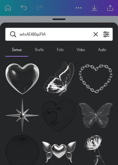 an iphone screen showing the icons for different things on it, including hearts and stars