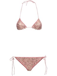 Embellished triangle bikini - Oséree Swimwear - Women | Luisaviaroma Embellished Swimwear For Summer Pool, Embellished Swimwear For Summer Pool Season, Embellished Swimwear For Pool And Summer, Summer Swimwear With Sequins And Triangle Top, Embellished Swimwear For Summer Beachwear, Embellished Beachwear Swimwear For Summer, Embellished Swimwear For Summer, Sequin Triangle Top Swimwear For Beach Season, Summer Sequin Triangle Top Swimwear