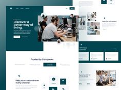 the landing page is designed to look like an office