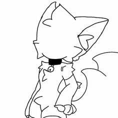 an image of a cartoon character that is outlined in black and white, with the tail extended