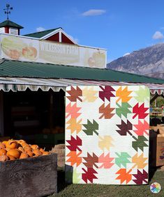 an outdoor market with pumpkins and other produce