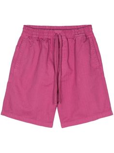 magenta pink cotton herringbone pattern elasticated waistband two side welt pockets rear patch pocket logo tag drawstring fastening Pink Corduroy Shorts, Pink Bermuda Bottoms With Relaxed Fit, Pink Relaxed Fit Bermuda Bottoms, Relaxed Fit Pink Shorts With Pockets, Pink Relaxed Fit Shorts With Pockets, Pink Bermuda Cotton Shorts, Pink Cotton Shorts With Pockets, Pink Bermuda Shorts With Pockets, Casual Pink Bermuda Shorts