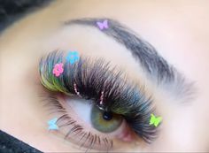 Hybrid Lash Extensions Styles With Color, Rainbow Lash Extensions, Lash Inspiration, Asian Dragon Tattoo, Eyelash Salon, White Eyelashes