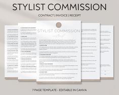 three resume templates with the words stylist commission