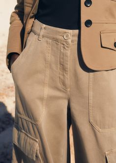 Granting a workwear staple an off-duty edge, ME+EM's Stone Cotton Cargo Culotte is decorated with cargo-style pockets for a utility twist. Shop now. Pants Aesthetic, Womens Pants Design, Fashion Me, Ankle Sleeve, Designer Pants, Womenswear Fashion, Stylish Pants, Utility Pants, Now And Forever