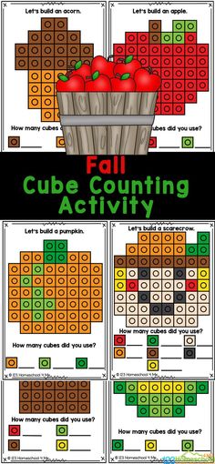 an apple themed counting activity for fall with apples in a basket and numbers on them