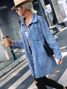 Patched Denim, Denim Shirts, Denim Patches, Denim Jacket Women, Denim Coat, Lolita Fashion, Denim Shirt, 90s Fashion