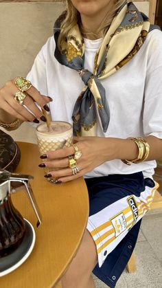 En Route Jewelry, Look Adidas, Biker Shorts Outfit, Silk Scarf Style, Romantic Jewellery, Paris Outfits, Old Money Aesthetic, Mode Inspo, Online Jewelry Store