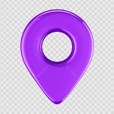 a purple pin marker on a transparent background