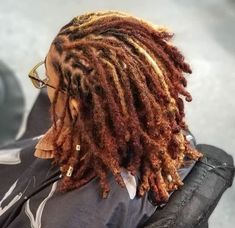 Loc Colour Ideas, Different Shades Of Brown Locs, Different Color Dreads, Fall Color Locs, Blonde And Ginger Locs, Ombré Dreads, Loc Hair Color Ideas, Styles Short Locs, Loc Color Ideas