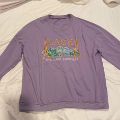 Brand New Bright Colored Embroidered Crewneck Purple Embroidered Crewneck, Bright Colored, Beck, Color Purple, Alaska, Womens Tops, Sweatshirts Hoodie, Crew Neck, Brand New