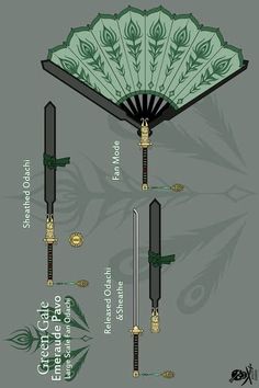 Battle Fan, Pretty Knives, Boss Wallpaper, Fantasy Props, Mahō Shōjo, Fantasy Battle, Anime Accessories, Cool Swords, Armor Concept