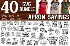 an ad for apron sayings with various styles