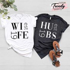 Funny Engagement Shirts Couple, Husband And Wife T Shirt Ideas, Newly Wed Shirts Couple, Husband And Wife Shirts Matching, Couple Tshirts Unique Wedding, Wedding Shirts His And Her, Just Married Tshirts Couple, Honeymoon Cruise Shirts